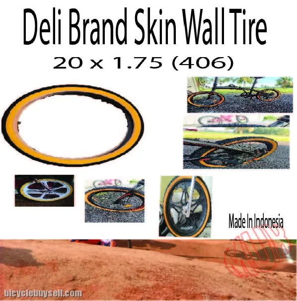 Deli Tire 20 x 1.75 Skin Wall (Yellow)(1PCs)