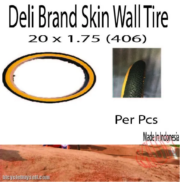 Deli Tire 20 x 1.75 Skin Wall (Yellow)(1PCs)