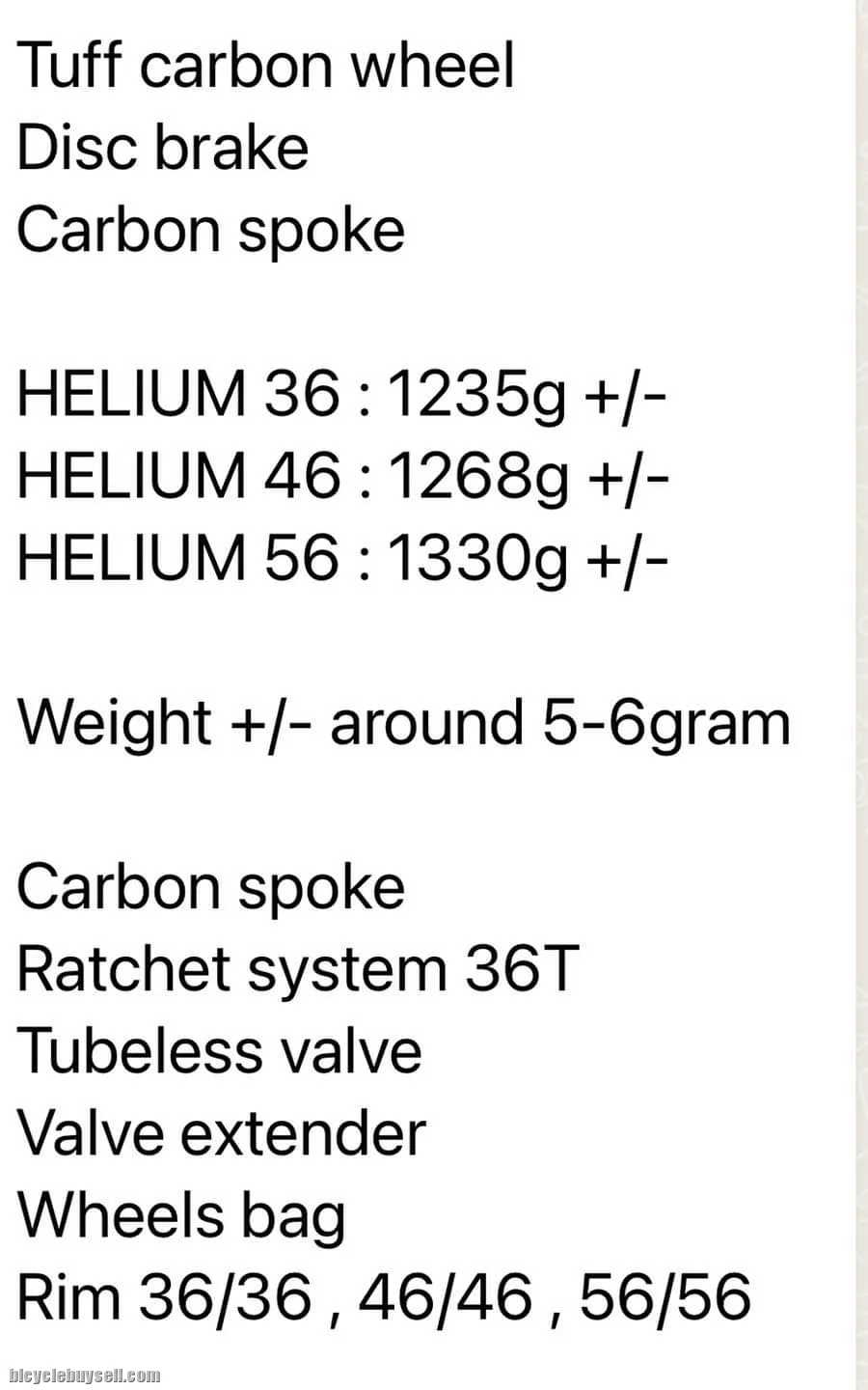 Tuff Helium , Disc Brake  Carbon Spoke