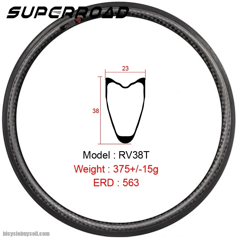 Carbon Fiber Tubular Road Bike V Brakes Rims