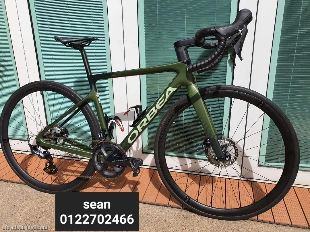 ORBEA ORCA M21 ULTEGRA SIZE 49 CARBON ROADBIKE DISC ARMY GREEN CARBON WHEELS