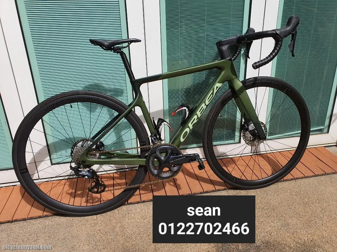 ORBEA ORCA M21 ULTEGRA SIZE 49 CARBON ROADBIKE DISC ARMY GREEN CARBON WHEELS