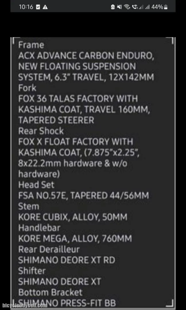Polygon Full suspension High specs enduro Collusus N8 27.5 size s Carbon MTB fox Kashima deore XT