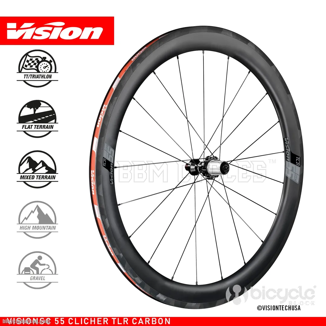 Vision SC 55 Carbon Wheelset - Clincher - QR Rim Brakes Original With