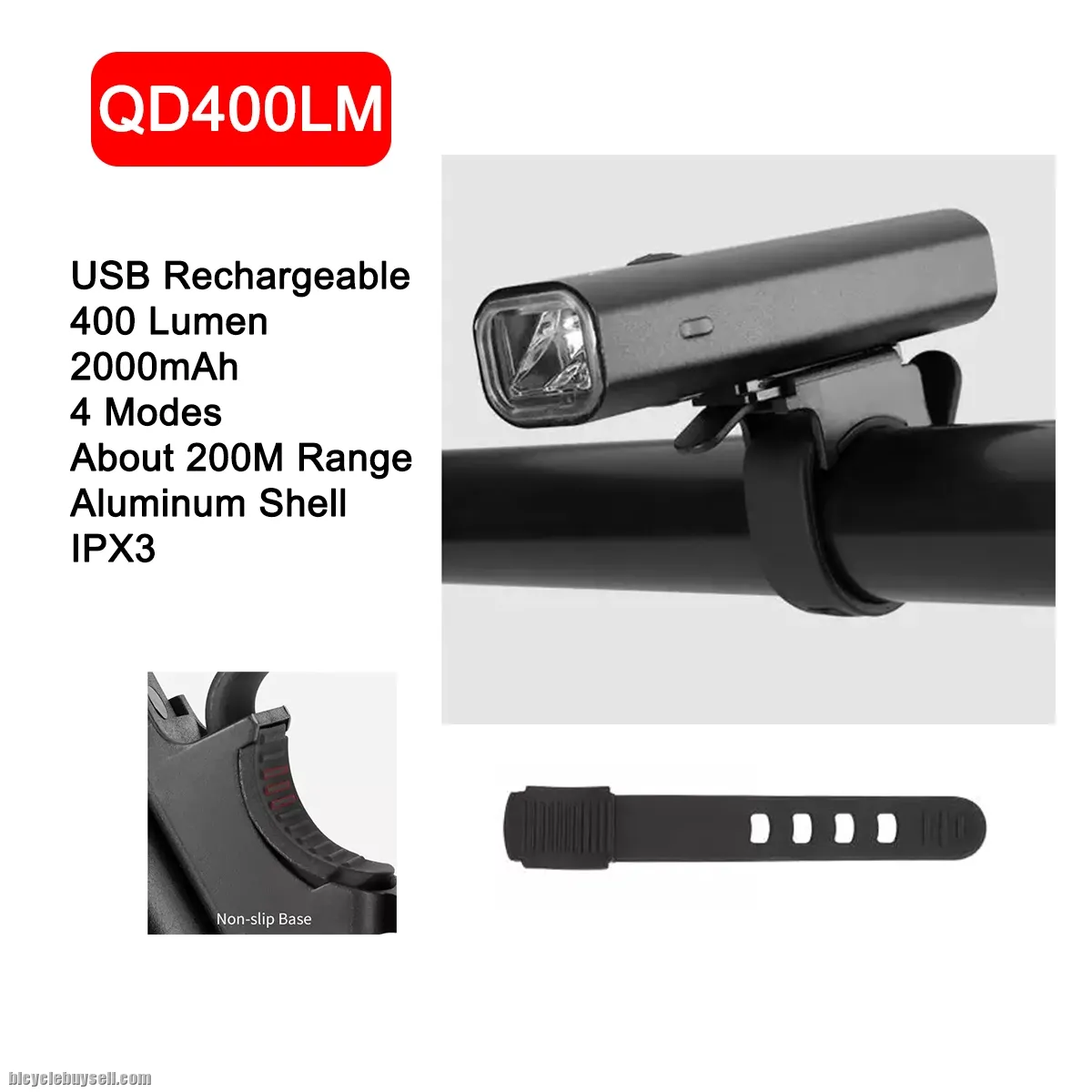Rockbros Bicycle Led Light 400lm + Optional Stem Mount