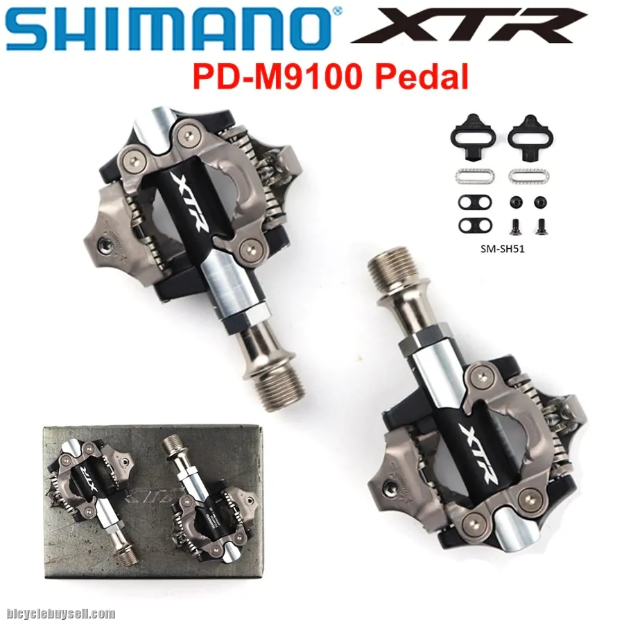 Shimano XTR PD-M9100 MTB XC CX SPD Pedals Set 3mm Shorter Type W/Cleat SM-SH51