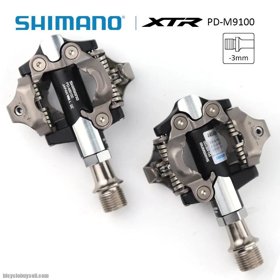 Shimano XTR PD-M9100 MTB XC CX SPD Pedals Set 3mm Shorter Type W/Cleat SM-SH51