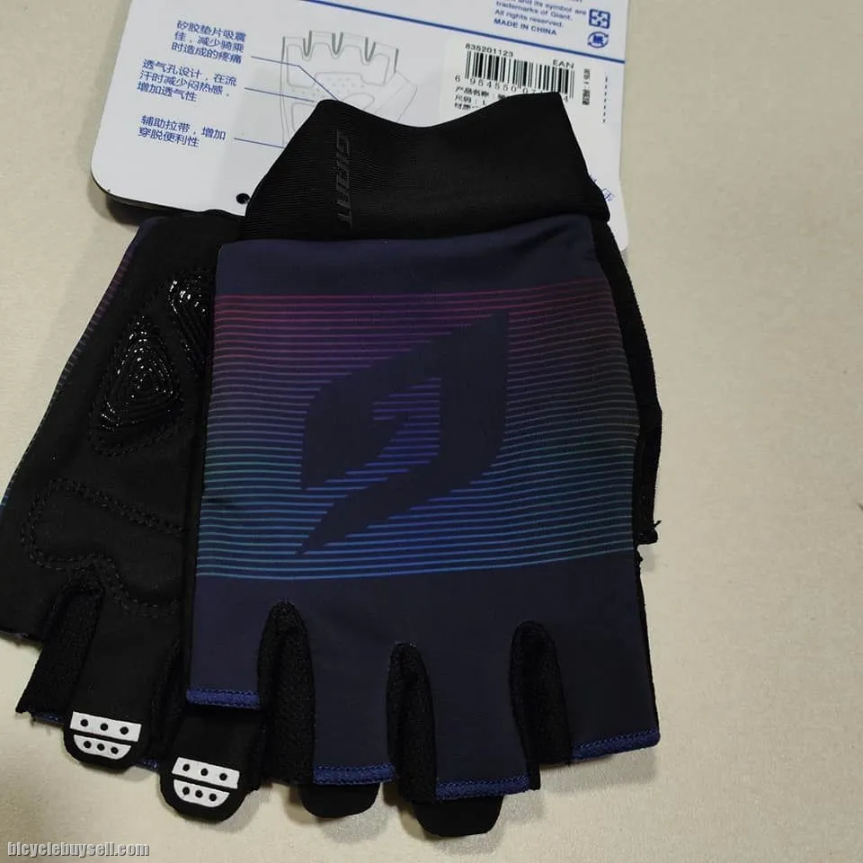 Giant Motion G1 Half Finger Gel Padding Gloves for Men / Unisex Blue-Black