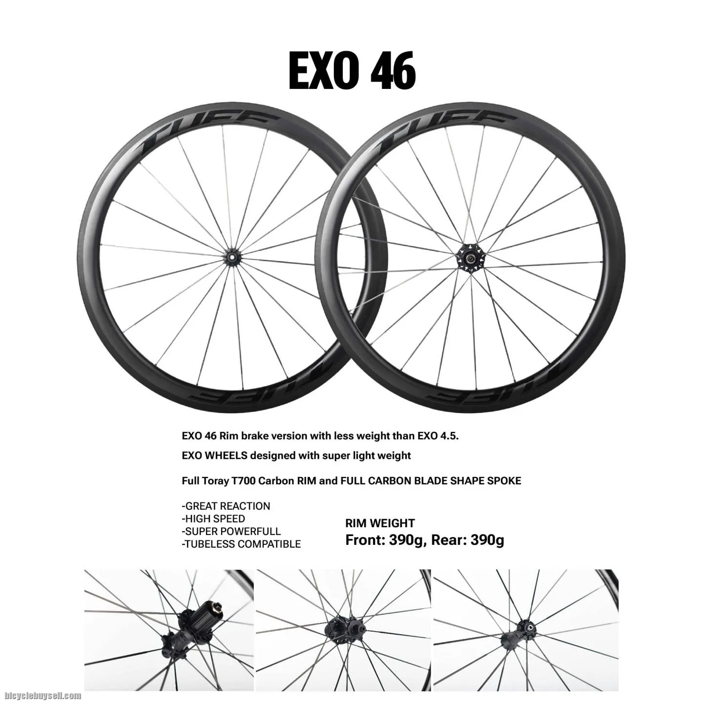 TUFF EXO &amp; HELIUM Carbon Bicycle Wheel Set
