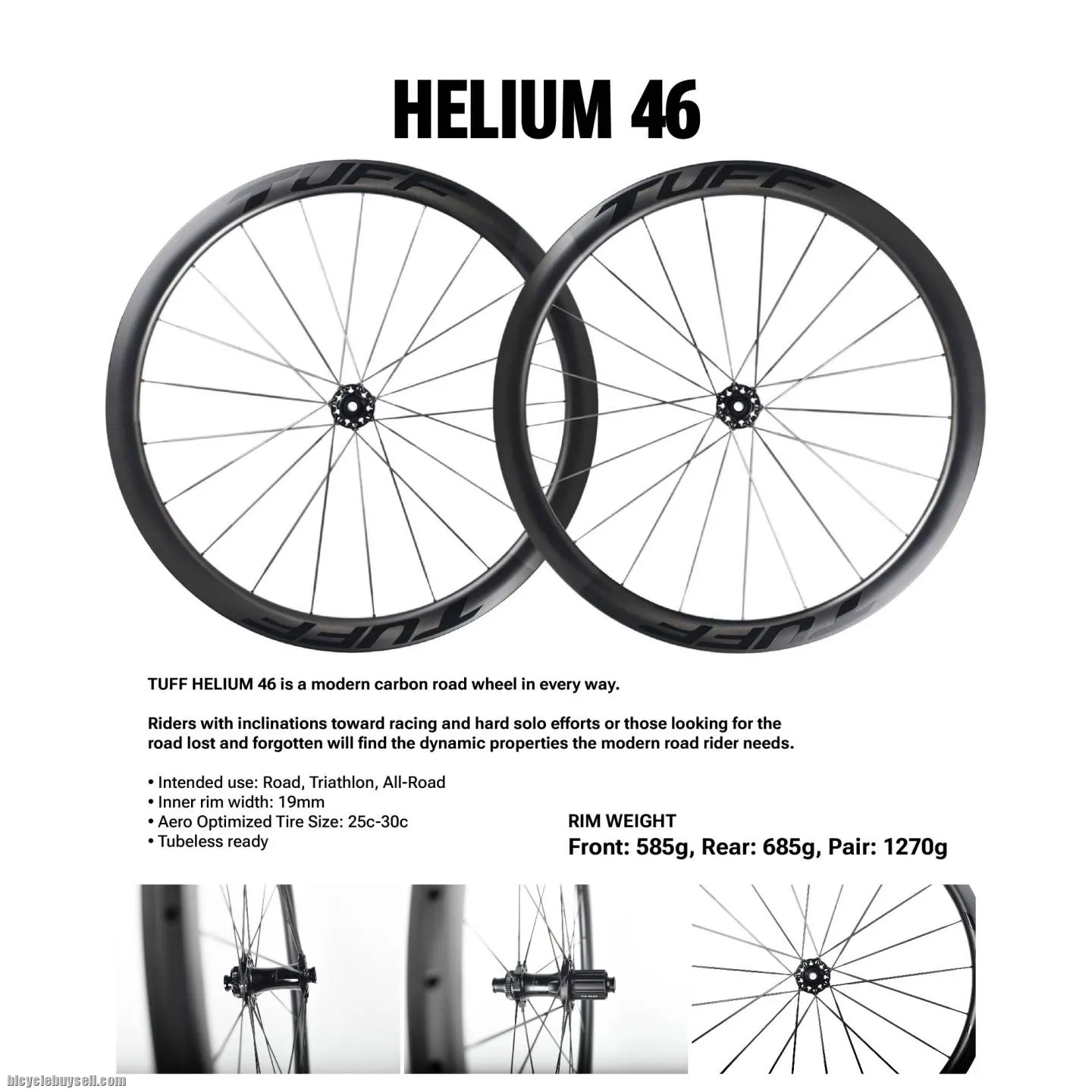 TUFF EXO &amp; HELIUM Carbon Bicycle Wheel Set