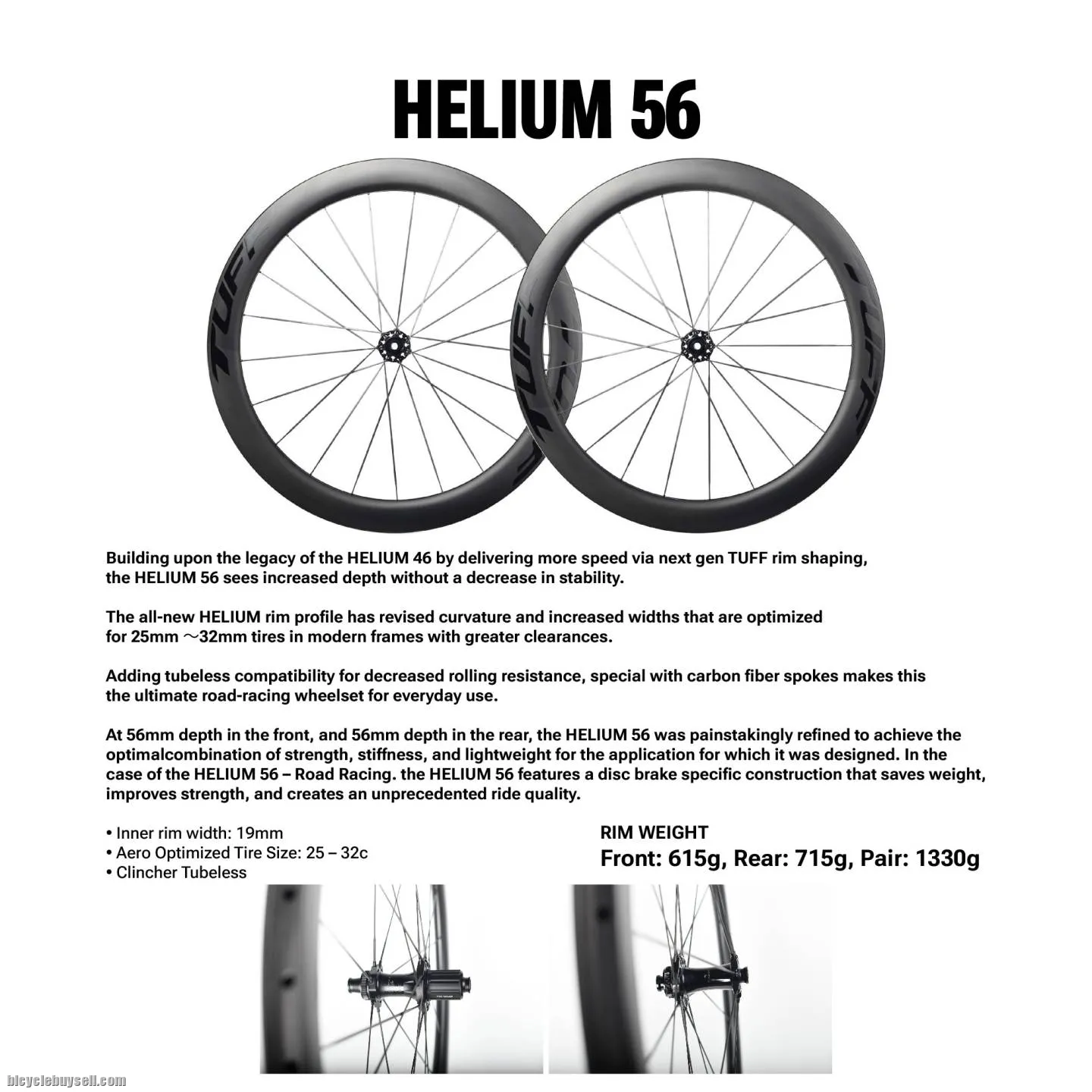 TUFF EXO &amp; HELIUM Carbon Bicycle Wheel Set