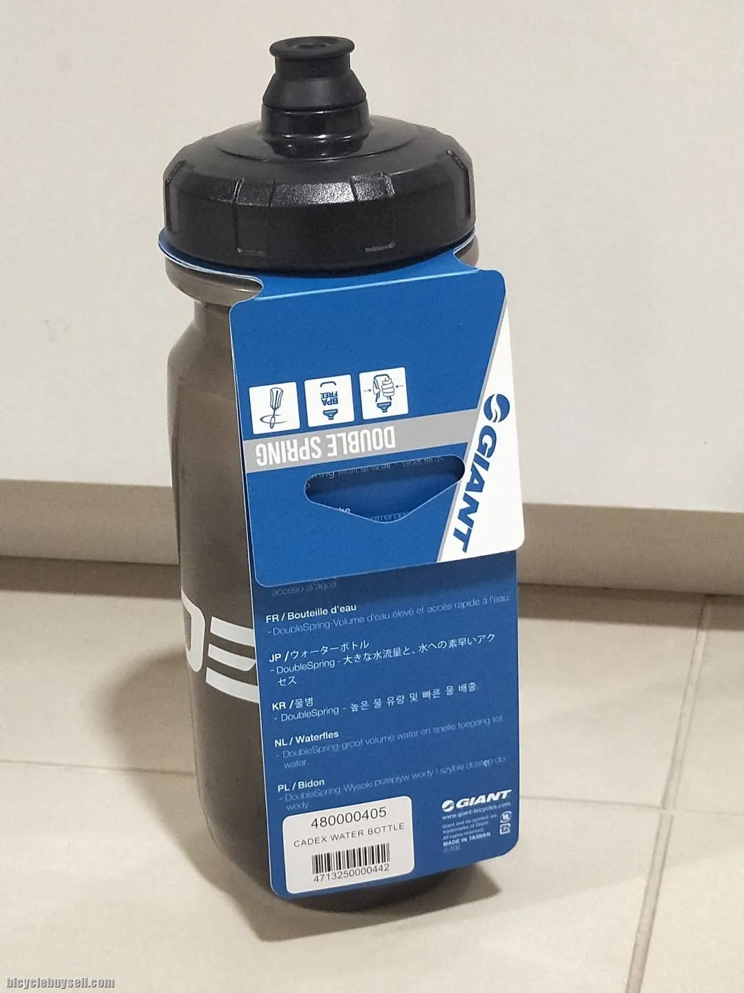 Cadex Water Bottle by Giant 600ML Transparent Black PP05 Made in Taiwan BPA Free