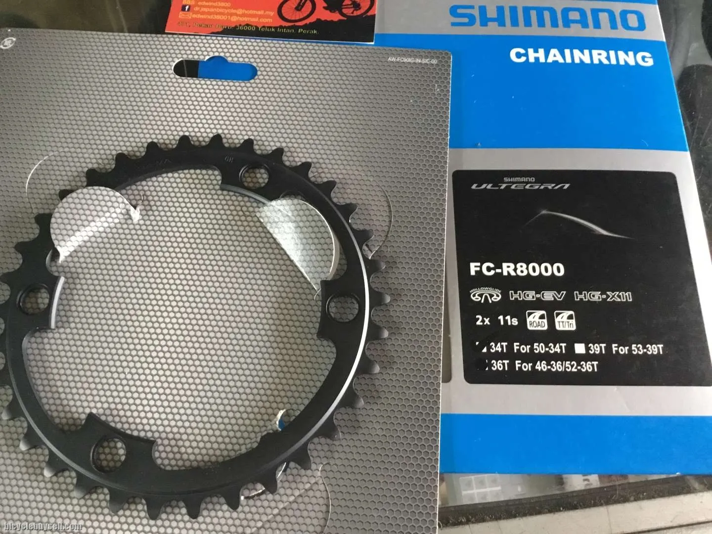 Shimano Ultegra-R8000 Chainring 34T 110x4arm - 11s (free pos w.m)
