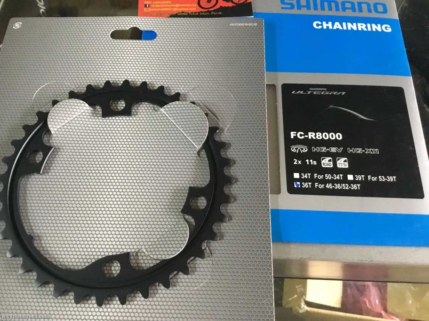 Shimano Ultegra-R8000 Chainring 34T 110x4arm - 11s (free pos w.m)