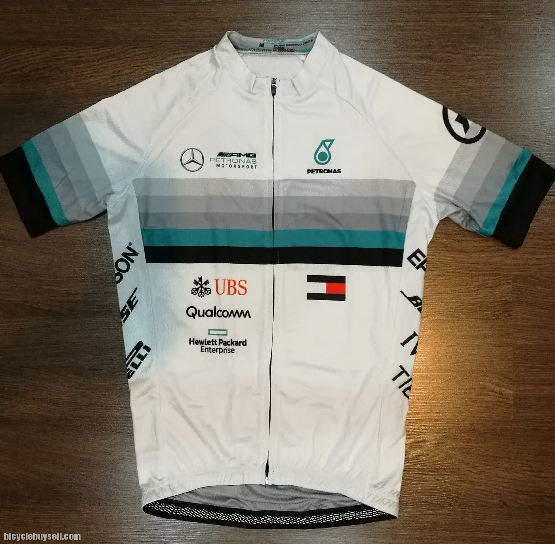 Petronas AMG Mercedes race cut cycling jersey with cool tech polyester fabric READY STOCK