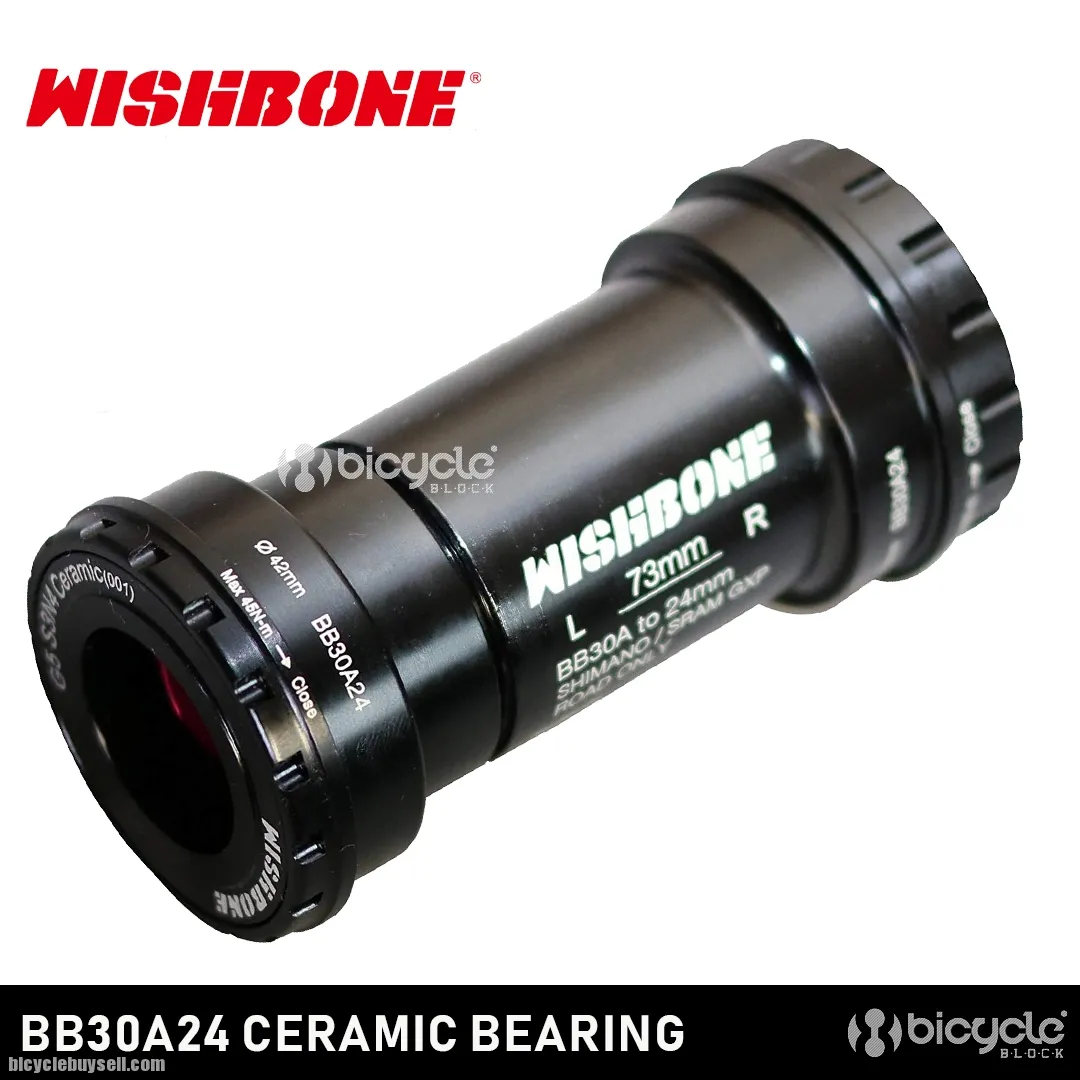 Wishbone BB30A24 CERAMIC Bottom Bracket BB30A to Shimano SRAM GXP Road Crank Black