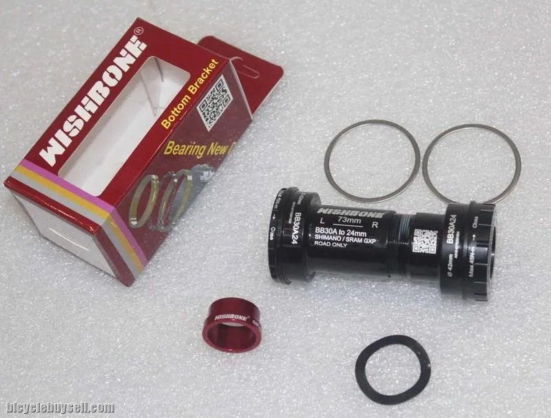Wishbone BB30A24 CERAMIC Bottom Bracket BB30A to Shimano SRAM GXP Road Crank Black