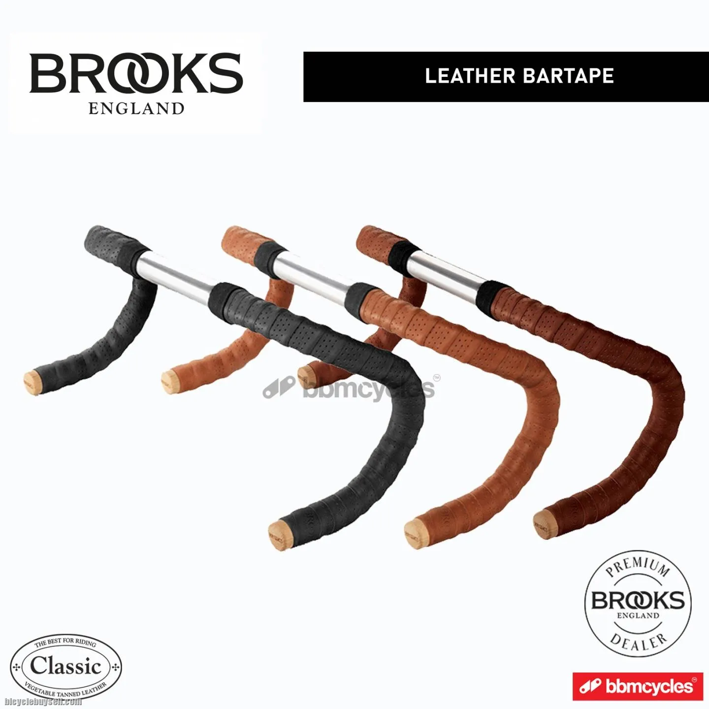 BROOKS LEATHER BAR TAPE CLASSIC ROAD BIKES TOURING BIKES ORIGINAL MADE IN ITALY