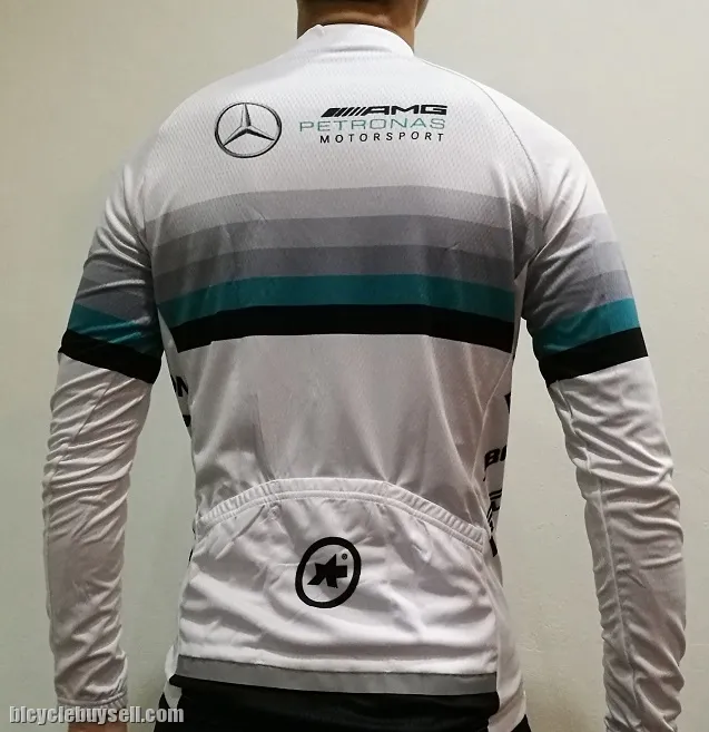 Petronas AMG Mercedes race cut long cycling jersey with cool tech polyester fabric READY STOCK