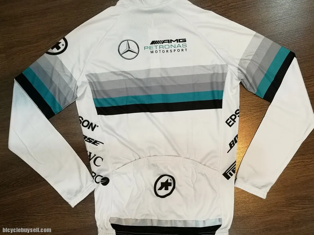 Petronas AMG Mercedes race cut long cycling jersey with cool tech polyester fabric READY STOCK