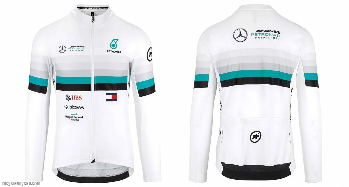 Petronas AMG Mercedes race cut long cycling jersey with cool tech polyester fabric READY STOCK