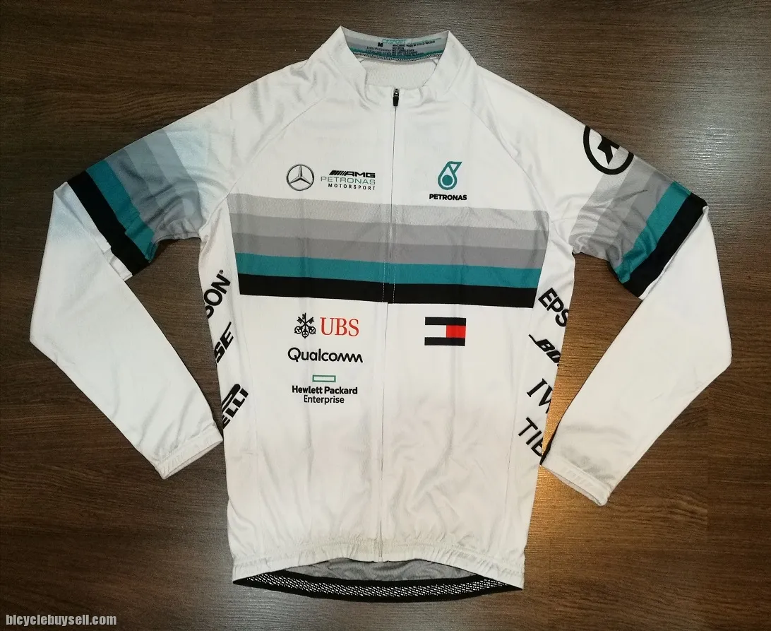 Petronas AMG Mercedes race cut long cycling jersey with cool tech polyester fabric READY STOCK