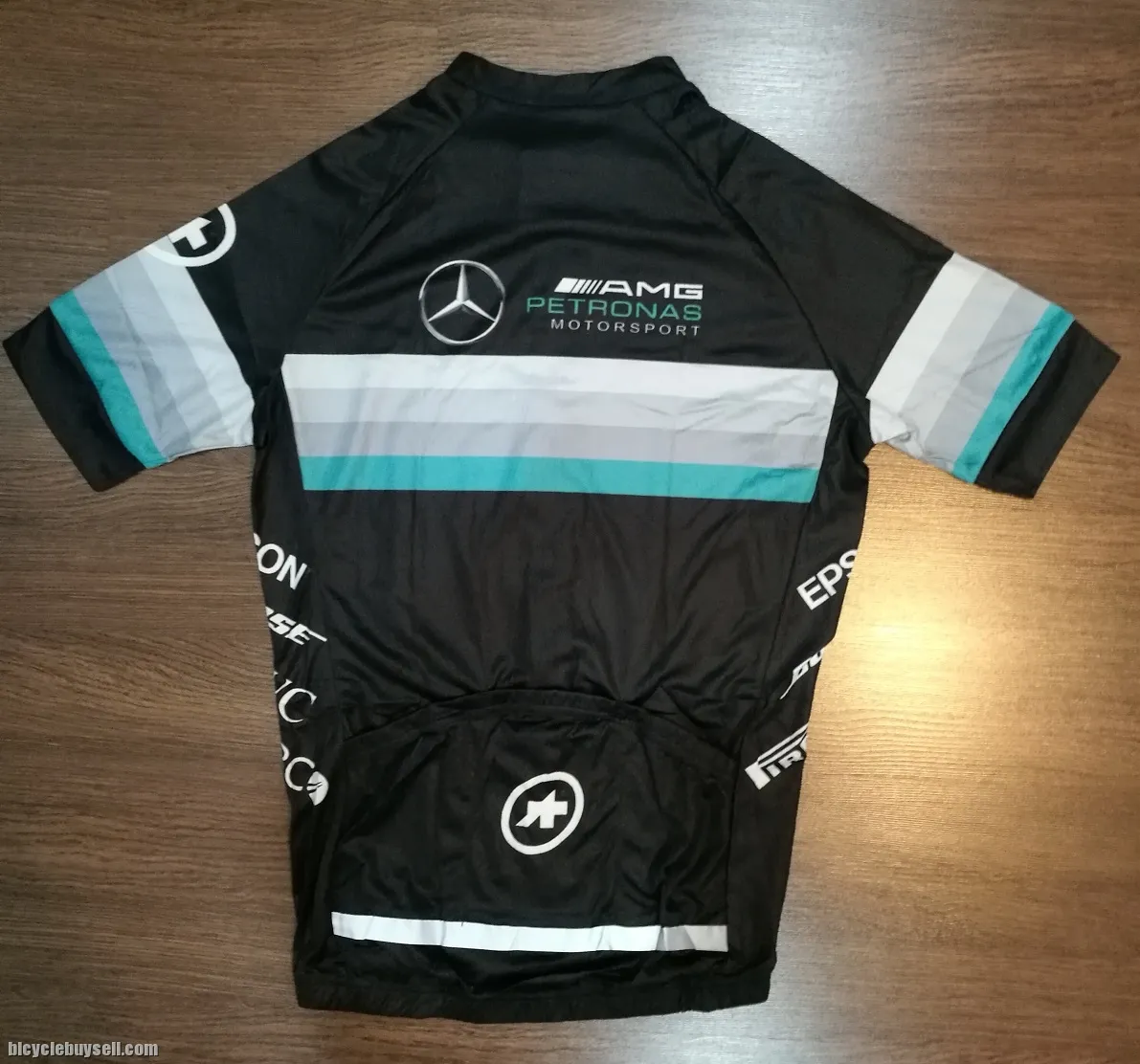 Petronas AMG Mercedes race cut BLACK cycling jersey with cool tech polyester fabric READY STOCK