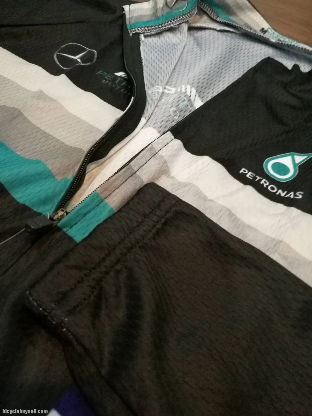 Petronas AMG Mercedes race cut black long cycling jersey with cool tech polyester fabric READY STOCK