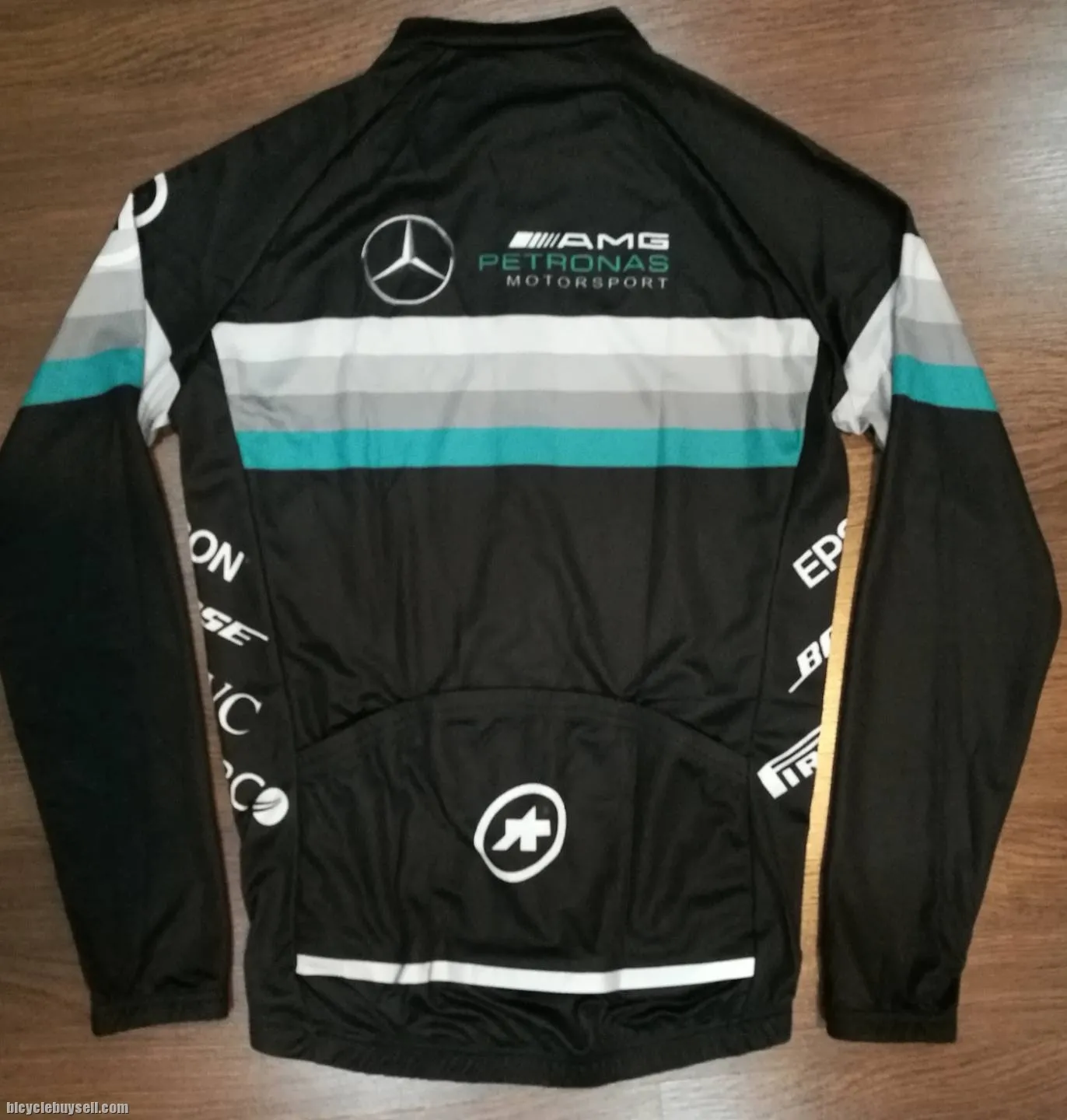 Petronas AMG Mercedes race cut black long cycling jersey with cool tech polyester fabric READY STOCK