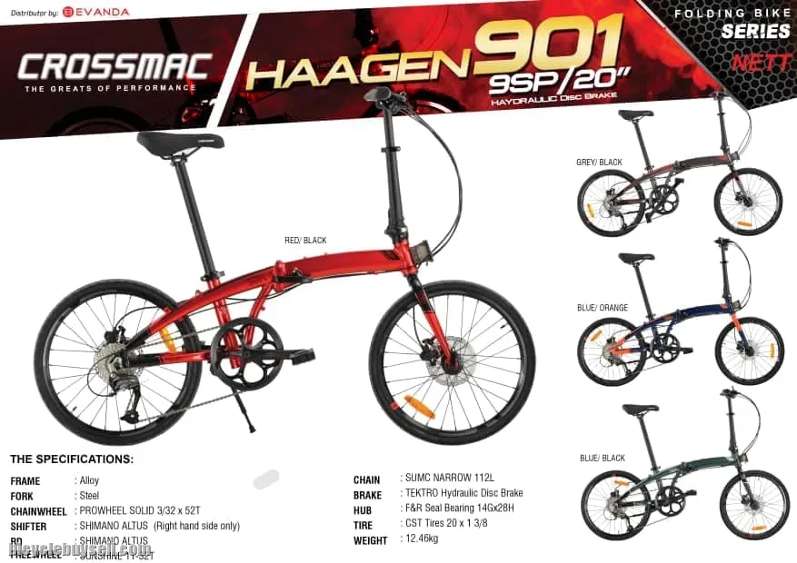 CROSSMAC HAAGEN 901 FOLDING BIKE 20 451 9 SPEED
