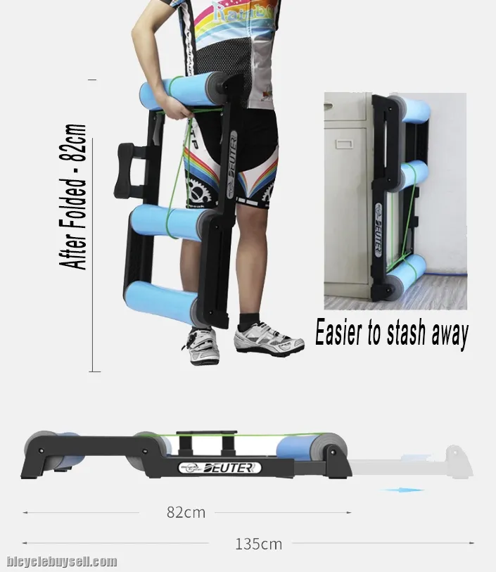 DEUTER ROLLER TRAINER FOR ROADBIKE 650C 700C MTB 24-29 INCH WITH BUILT-IN SIDE STEP RUBBERIZE ROLLER