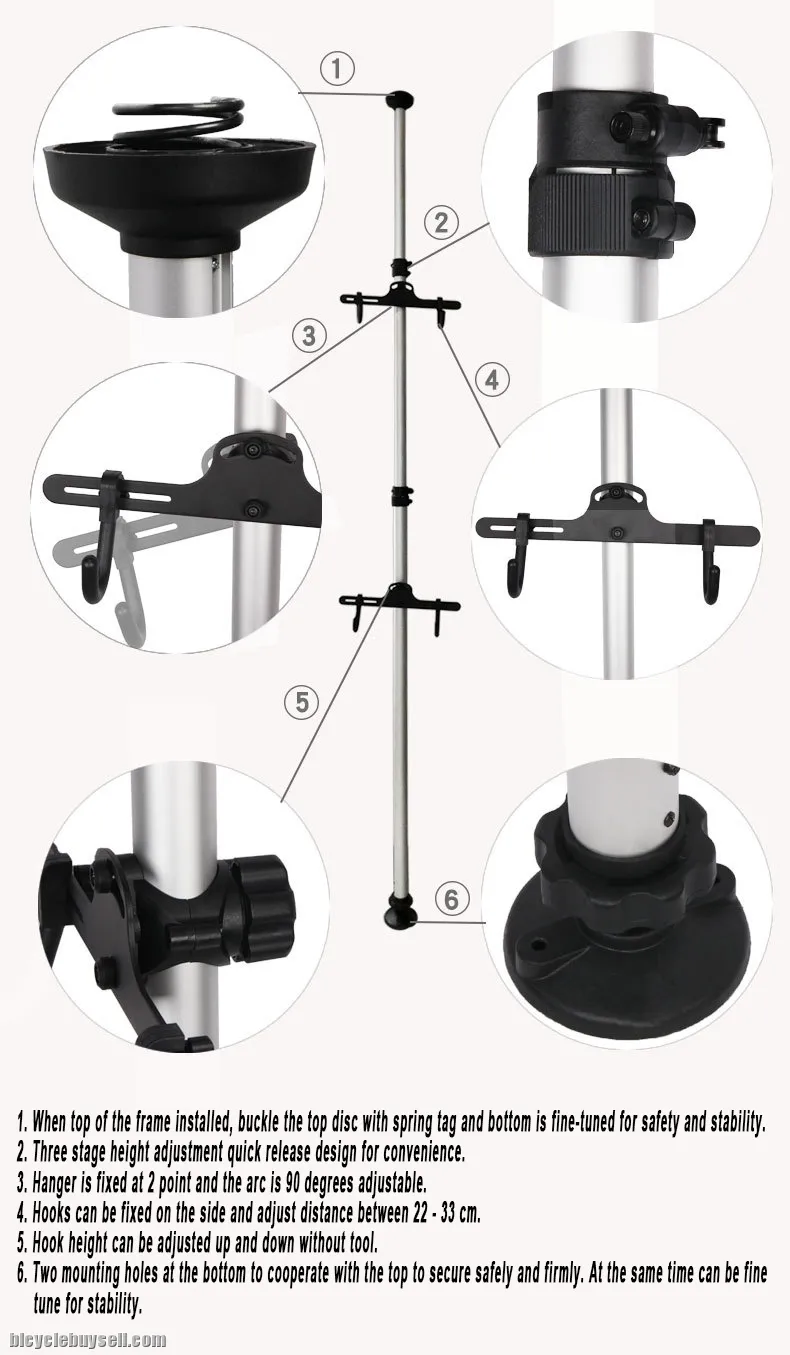 BICYCLE TWIN PARKING TELESCOPIC RACK CEILING BAR FOR ROADBIKE, MOUNTAIN BIKE, AND OTHER BICYCLES