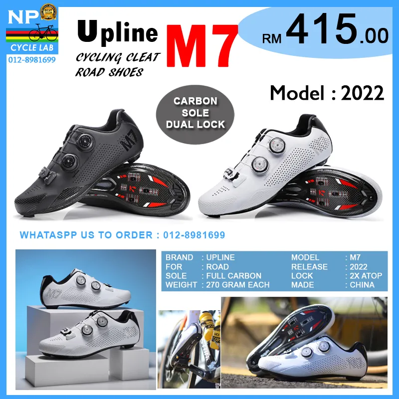 2022 UPLINE M7 CARBON CYCLING CLEAT SHOE FOR RB/MTB (NP CYCLE LAB KUCHING)
