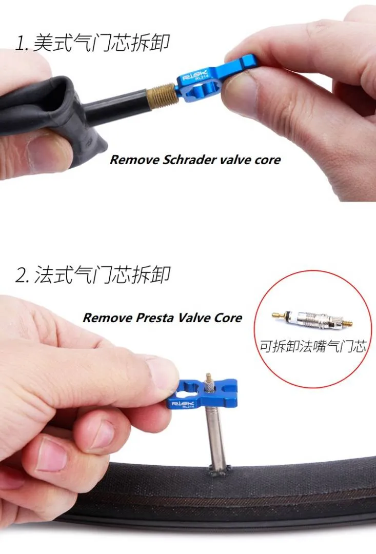 Presta Schrader Valve Core Remover Valve Multi-function Disassemble Remove Basikal Tools Kit
