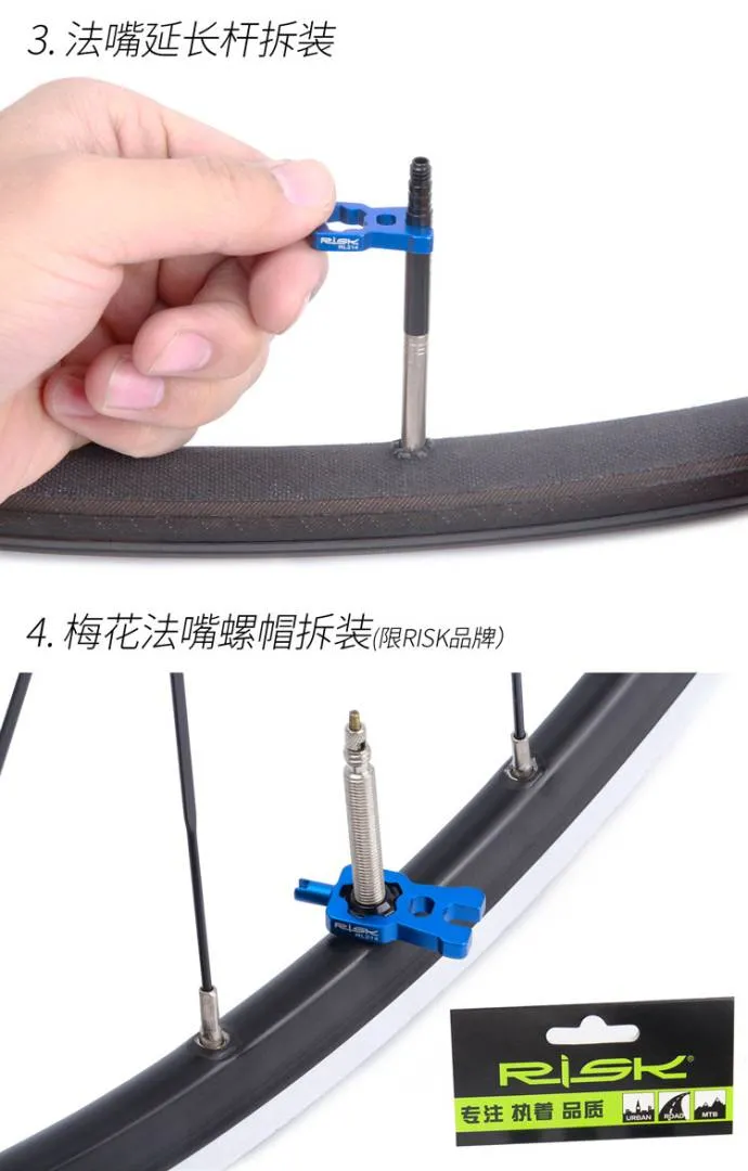Presta Schrader Valve Core Remover Valve Multi-function Disassemble Remove Basikal Tools Kit