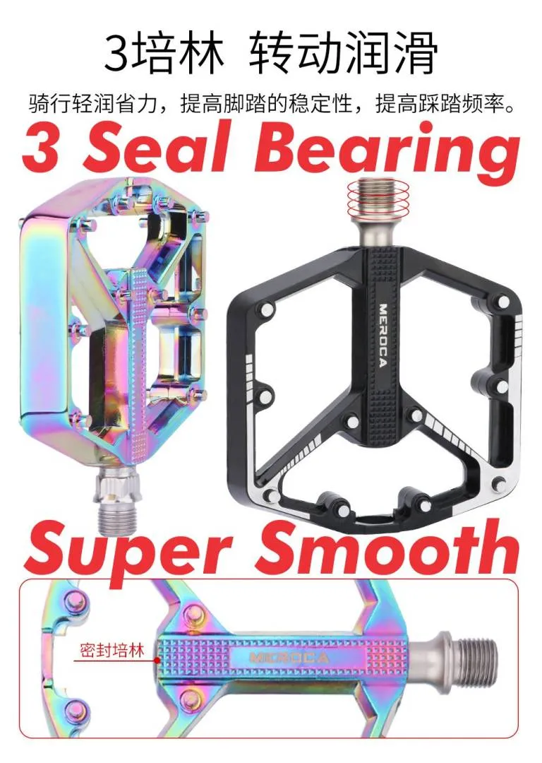 Pedal Basikal 3 Seal Bearing Meroca Pedal MTB Pedal Bicycle Paddle MTB Paddle Basikal MTB Cycling Al