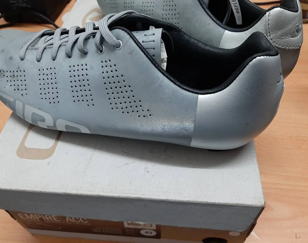 Giro Empire Acc Silver Reflective Carbon Shoes Size 43