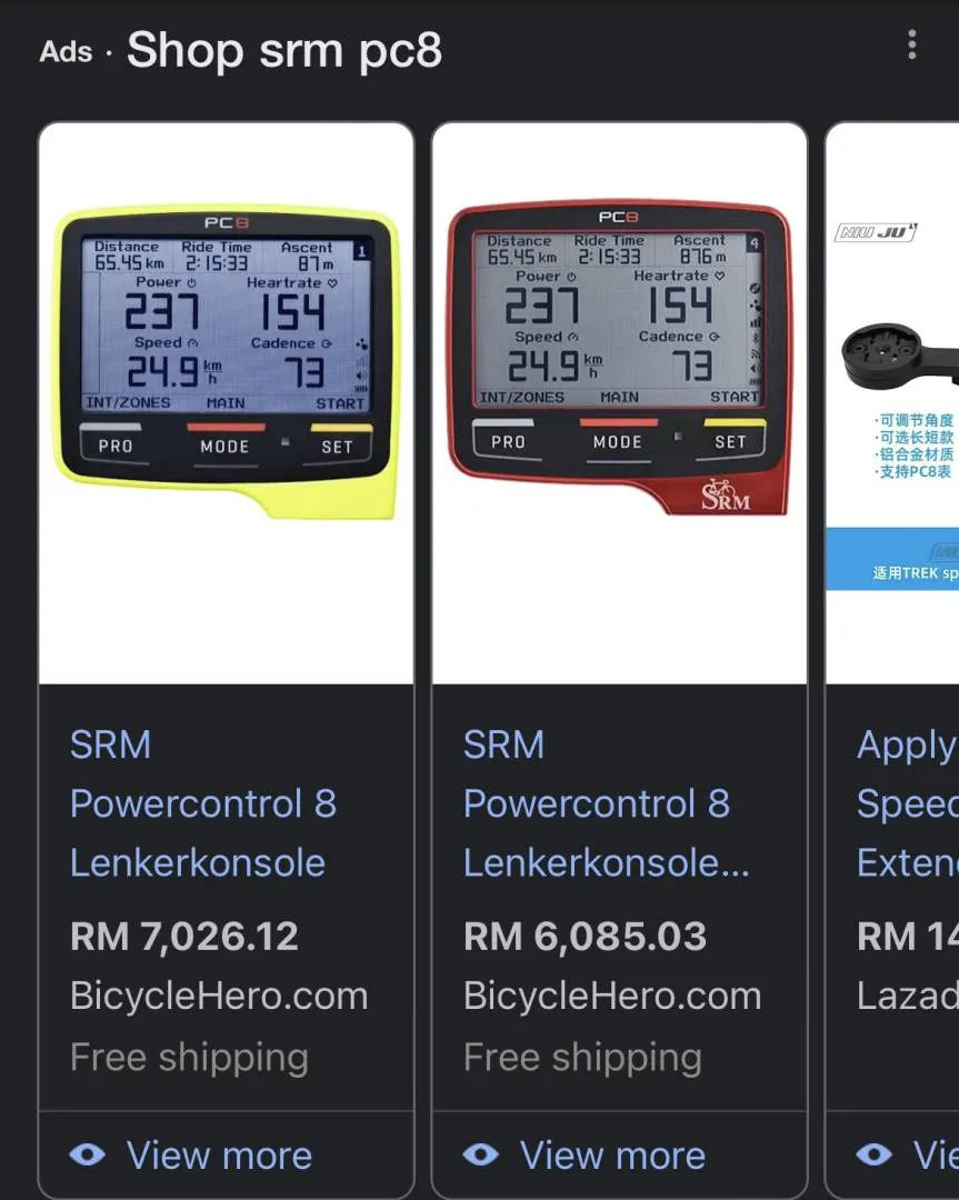 SRM PC8 Bike Computer