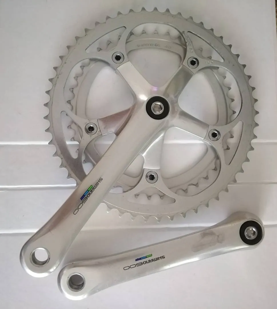 Shimano 600 Tri Color Crankset Vintage