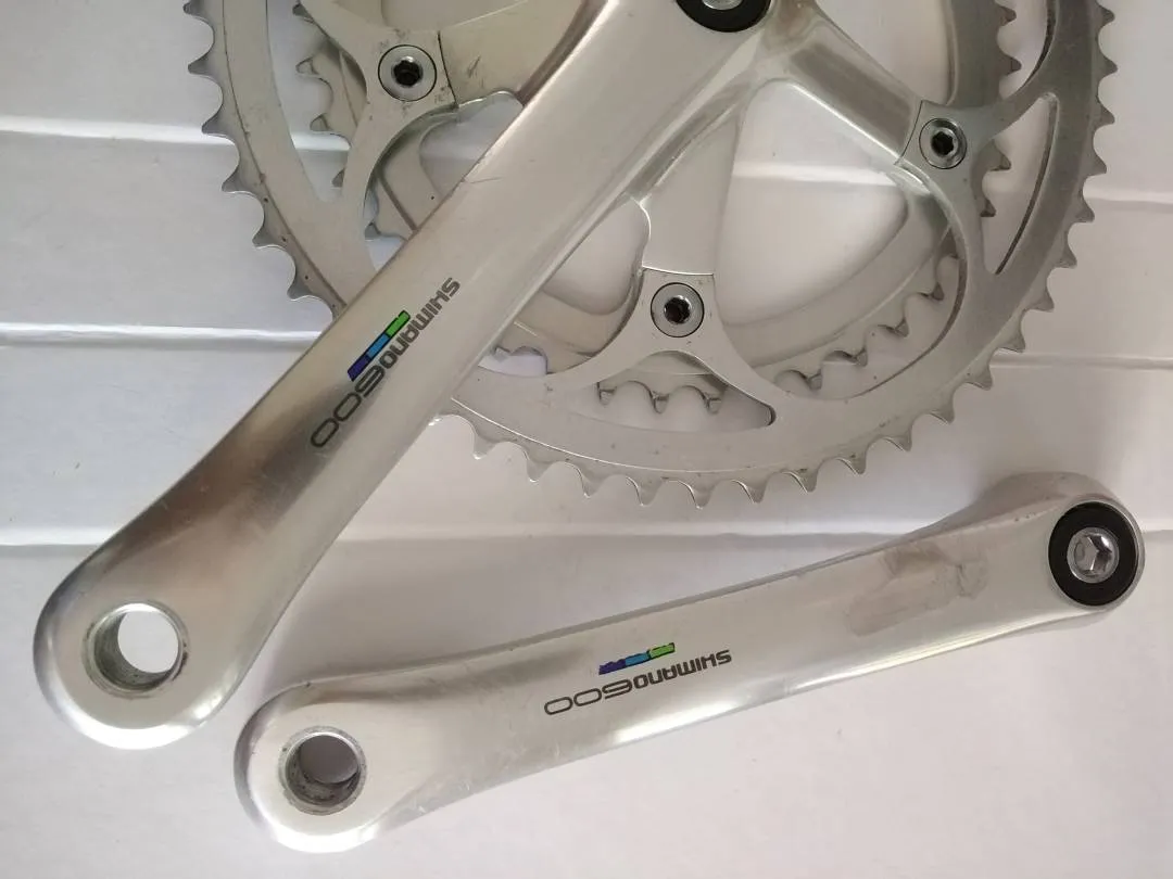 Shimano 600 Tri Color Crankset Vintage