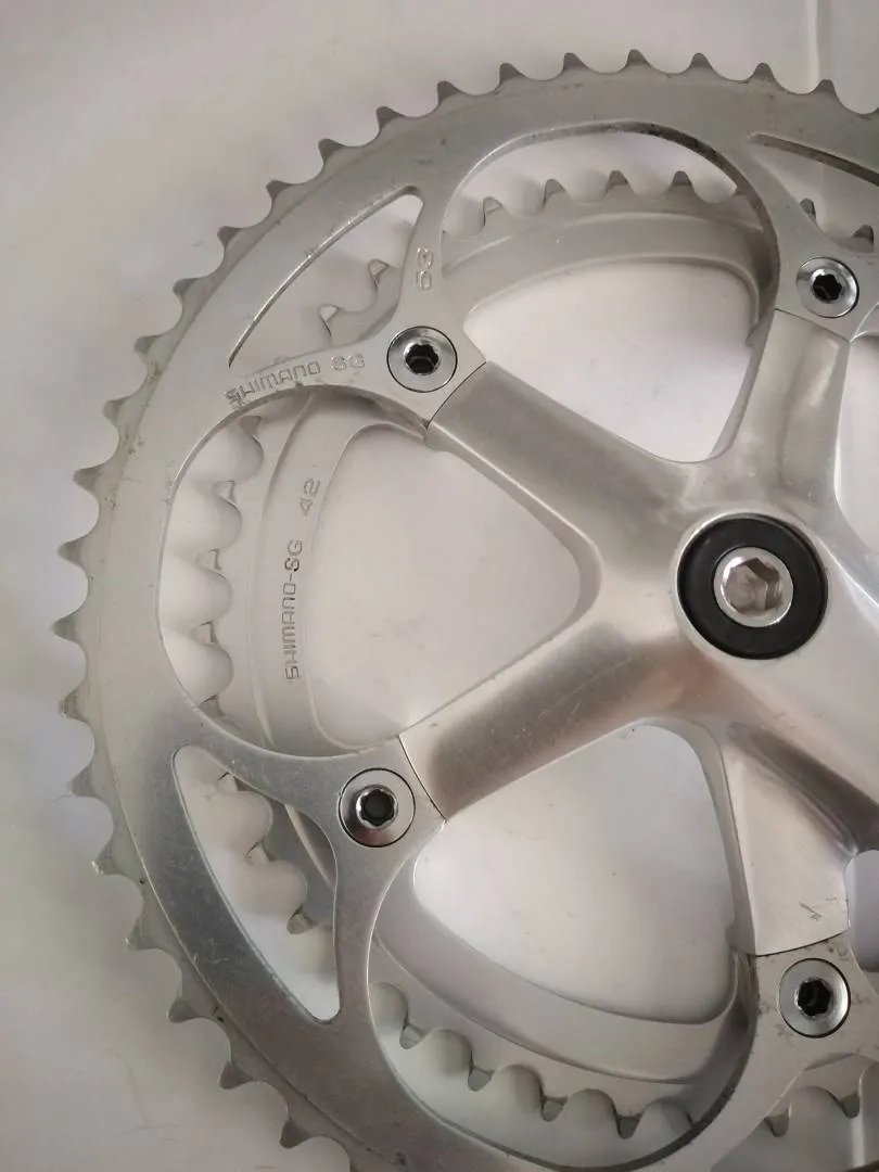 Shimano 600 Tri Color Crankset Vintage