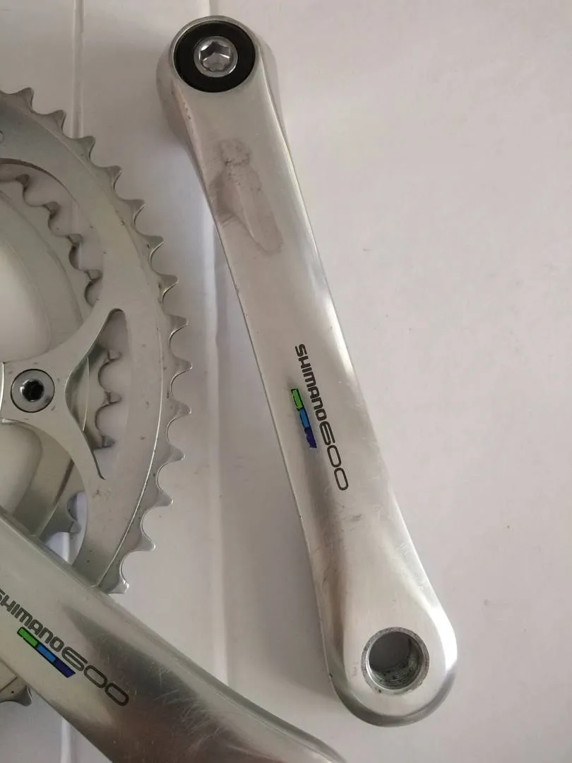 Shimano 600 Tri Color Crankset Vintage