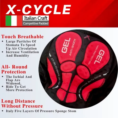 X-Cycle 2023 Upgraded Cycling Underwear Pro 5D Gel Pad Shockproof Underpant Bicycle Shorts Bike Lycr
