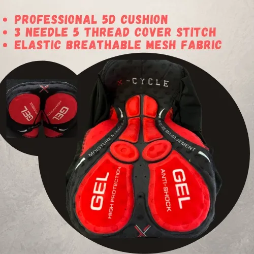 X-Cycle 2023 Upgraded Cycling Underwear Pro 5D Gel Pad Shockproof Underpant Bicycle Shorts Bike Lycr