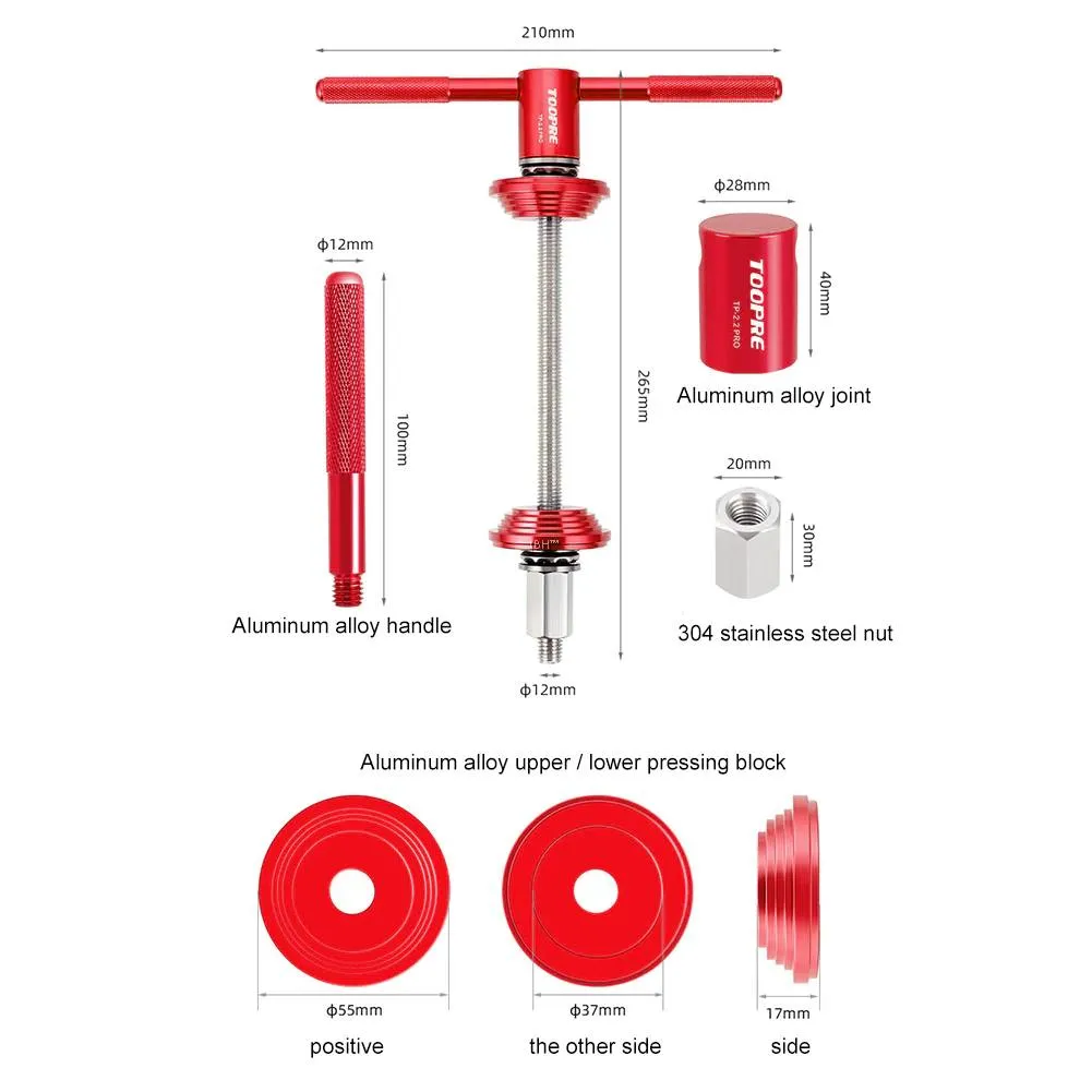 TOOPRE Mountain Bicycle Headset Installation Removal Tools MTB Bike Bottom Bracket Bearing Press-In