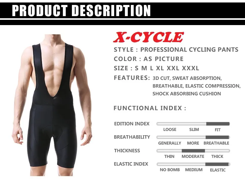 X-CYCLE Cycling 3 Quarter Bib Summer Coolmax 5D Gel Pad Bike Tights Rapha Logo