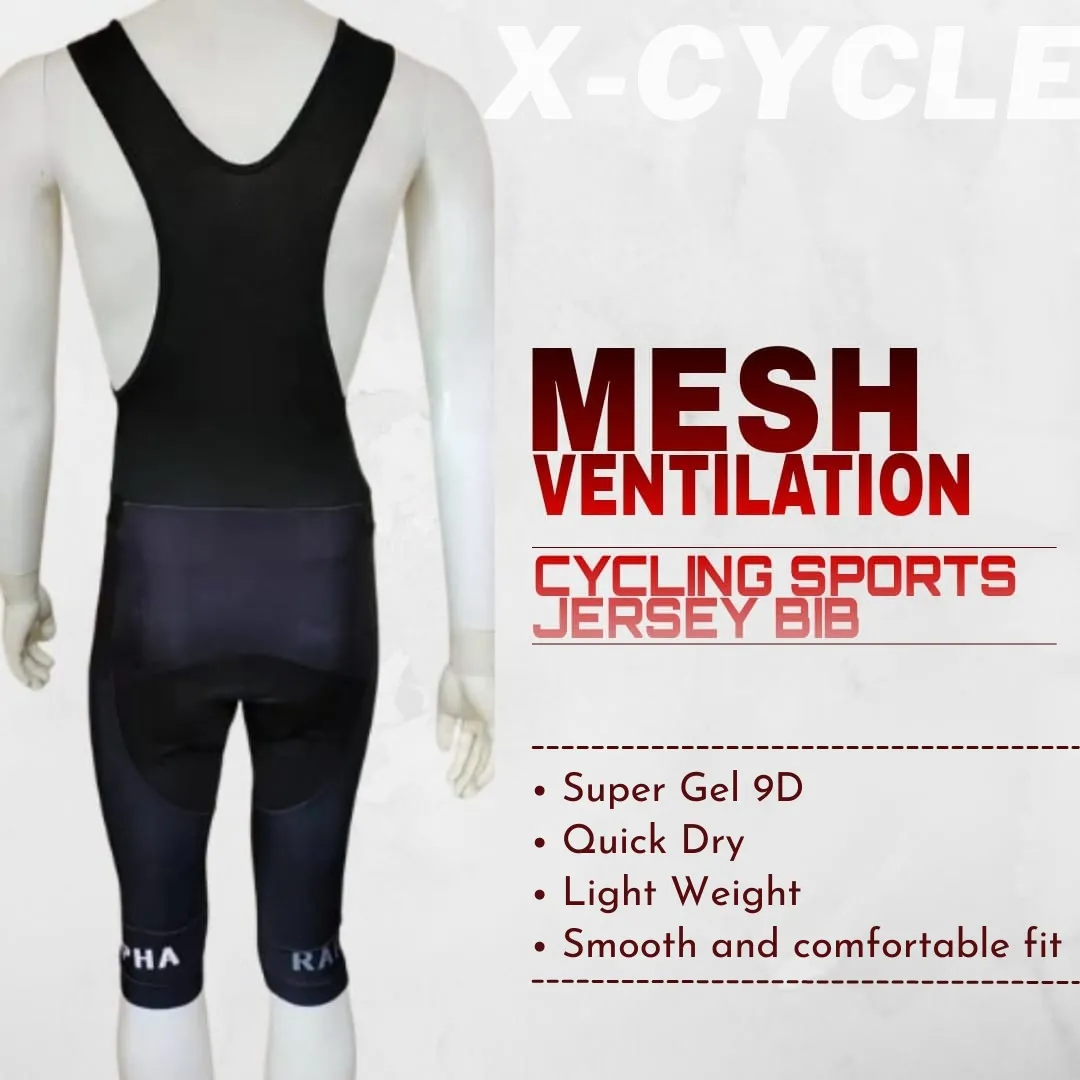 X-CYCLE Cycling 3 Quarter Bib Summer Coolmax 5D Gel Pad Bike Tights Rapha Logo