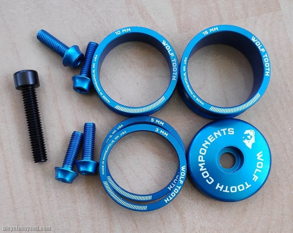 WOLF TOOTH Anodized Bling Kit Headset Spacer BlingKit 3, 5, 10, 15mm Top cap Made In USA