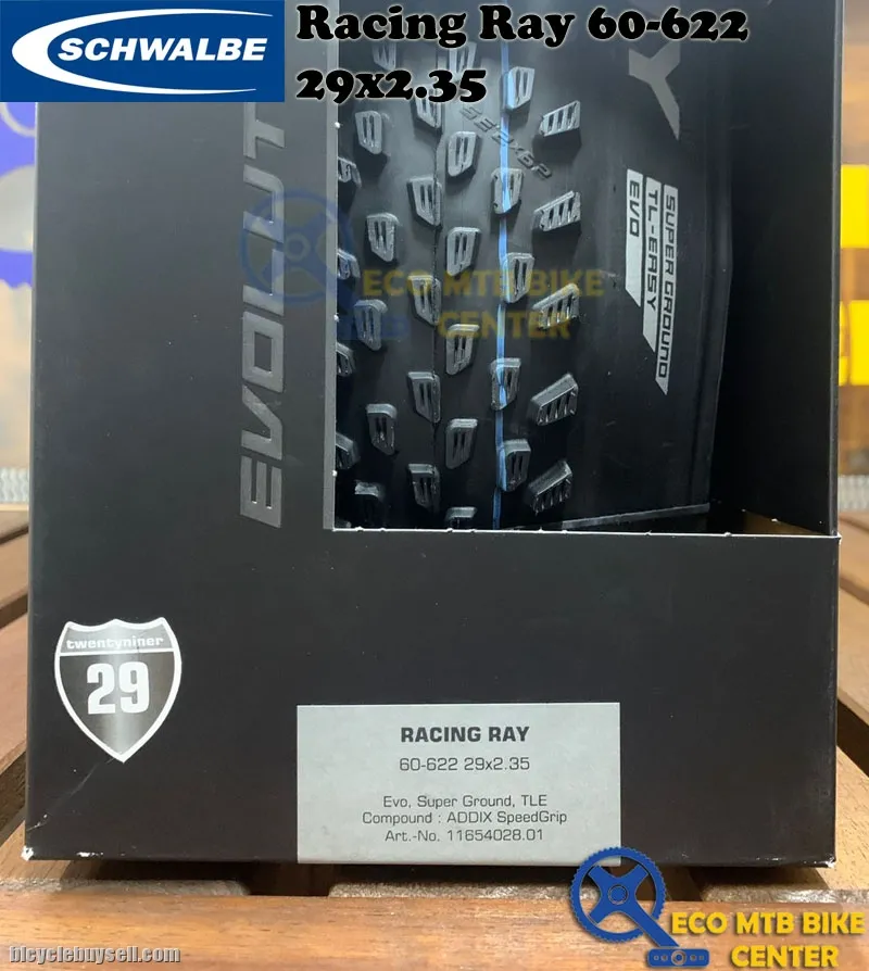 SCHWALBE Tires Racing Ray 60-622 Evo, Super Ground, TLE Addix SpeedGrip 29x2.35