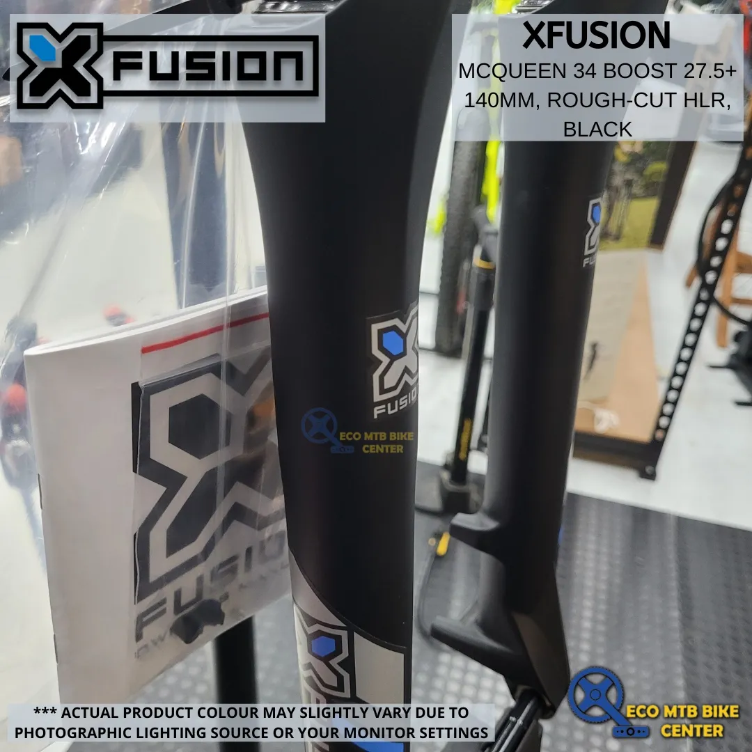 XFUSION FORK MCQUEEN 34 BOOST 27.5+ 140MM, ROUGH-CUT HLR, BLACK